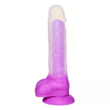 Glow in the Dark Glitter and Glow Vibrating Dildo 8.5 Inch - Hott Love Extreme at Spencer's