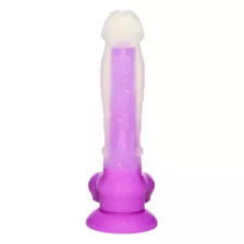 Glow in the Dark Glitter and Glow Vibrating Dildo 8.5 Inch - Hott Love Extreme at Spencer's