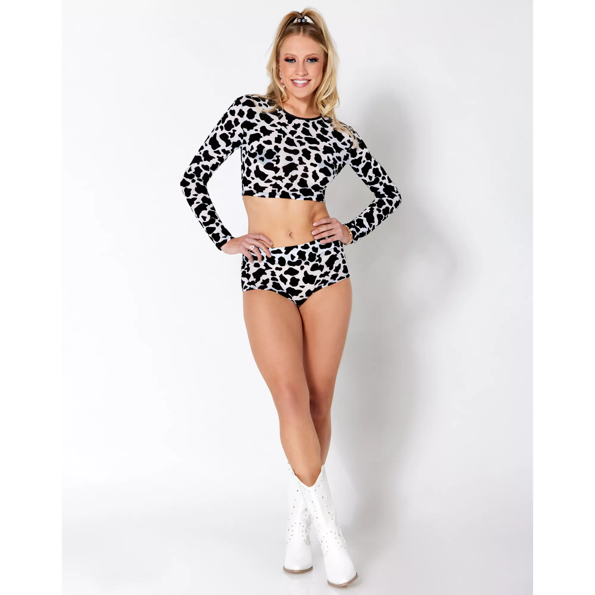 Cow Print Booty Shorts at Spencer's