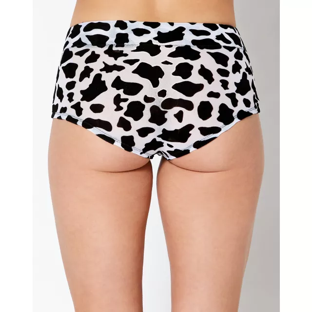 Cow Print Booty Shorts at Spencer's