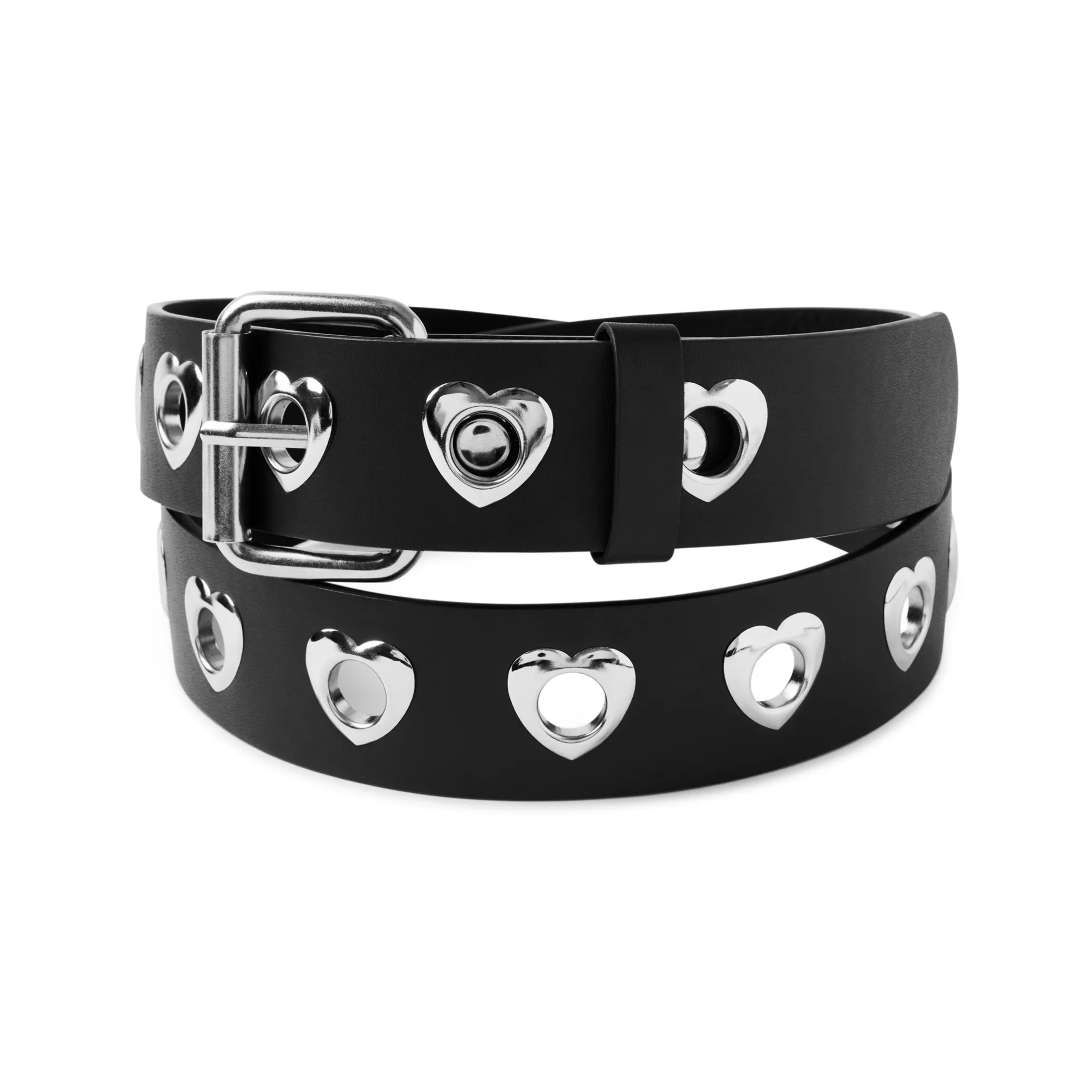 Black Heart Grommet Belt at Spencer's