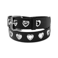Black Heart Grommet Belt at Spencer's