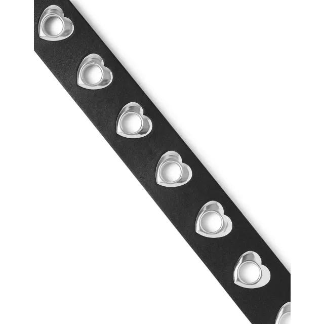 Black Heart Grommet Belt at Spencer's