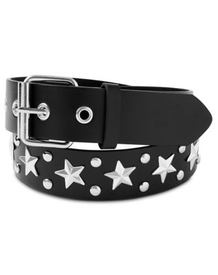 Black Studded and Star Grommet Belt