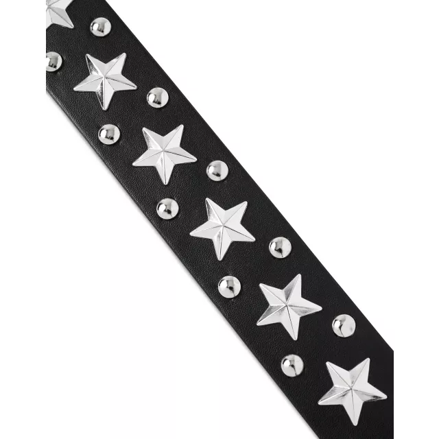 Black Studded and Star Grommet Belt at Spencer's