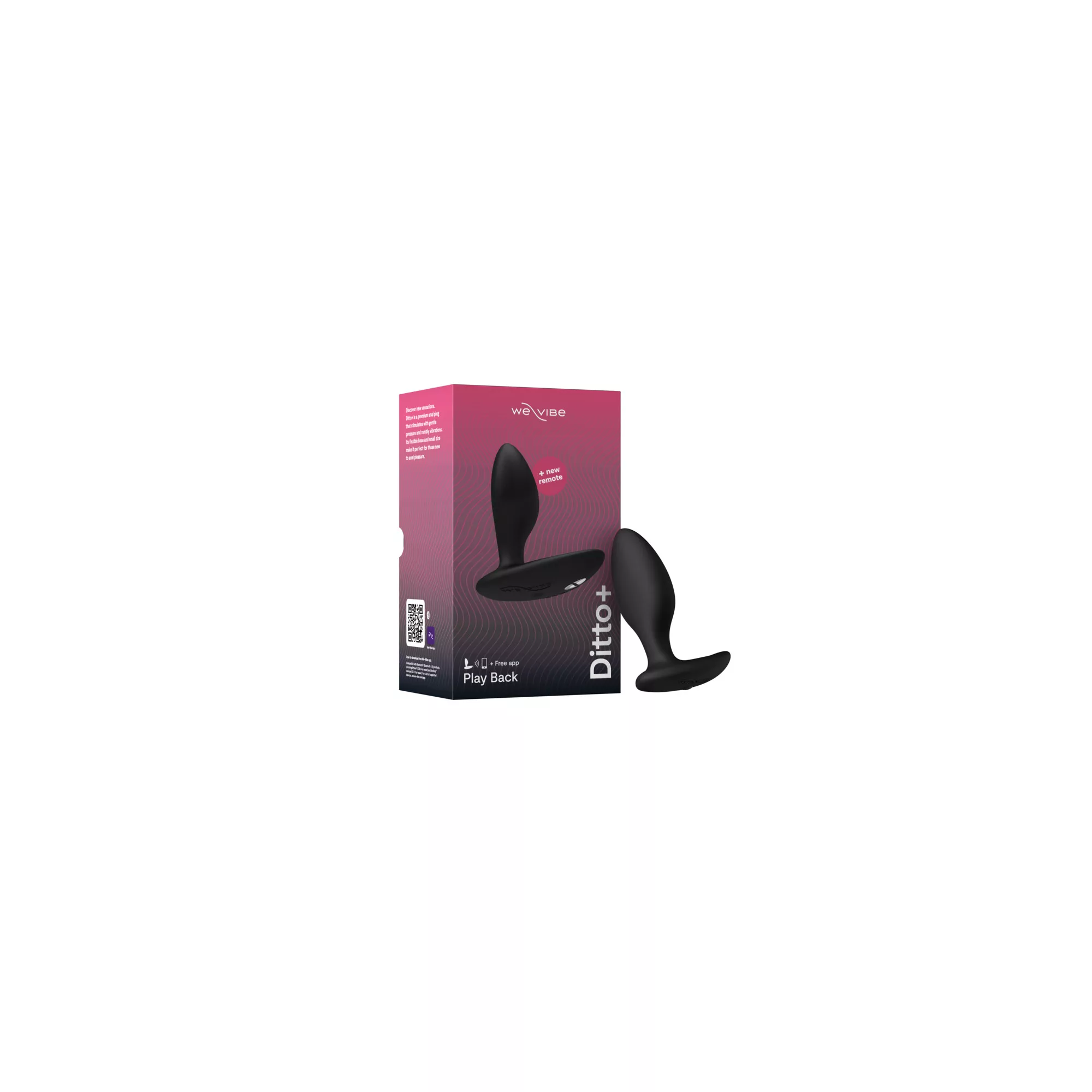 We-Vibe Ditto+ Vibrating Butt Plug Satin Black at Spencer's