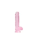 Pink Realistic Suction Cup Dildo with Balls - 6.7 Inch at Spencer's