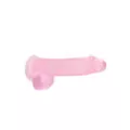Pink Realistic Suction Cup Dildo with Balls - 6.7 Inch at Spencer's