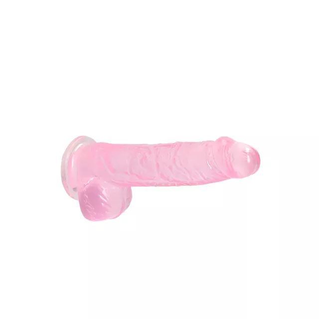 Pink Realistic Suction Cup Dildo with Balls - 6.7 Inch at Spencer's