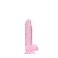 Pink Realistic Suction Cup Dildo with Balls - 6.7 Inch at Spencer's