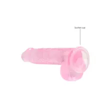 Pink Realistic Suction Cup Dildo with Balls - 6.7 Inch at Spencer's