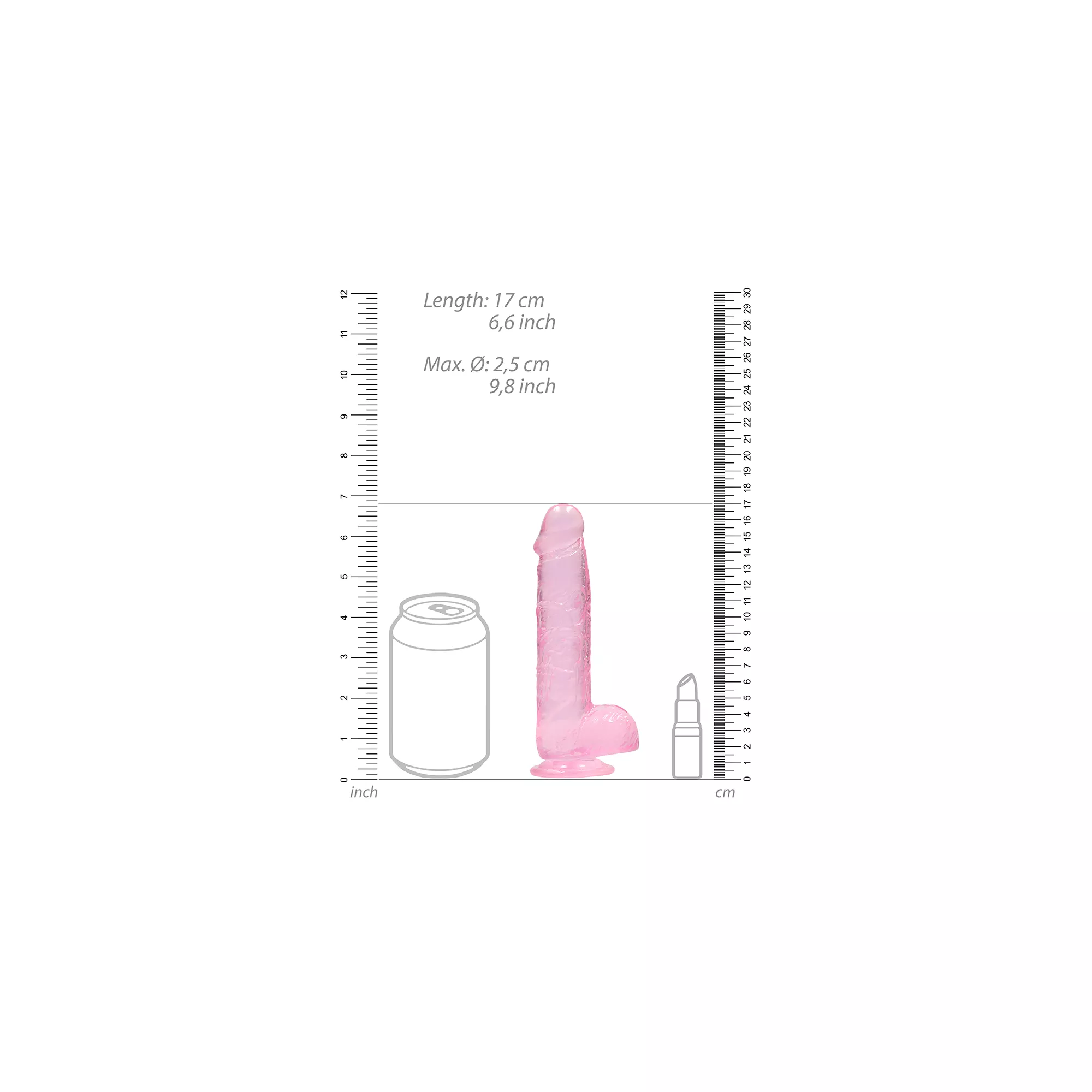 Pink Realistic Suction Cup Dildo with Balls - 6.7 Inch at Spencer's