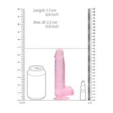Pink Realistic Suction Cup Dildo with Balls - 6.7 Inch at Spencer's