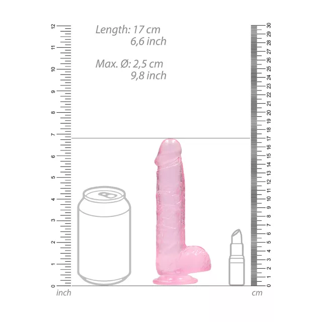 Pink Realistic Suction Cup Dildo with Balls - 6.7 Inch at Spencer's