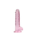 Pink Realistic Suction Cup Dildo with Balls - 7.5 Inch at Spencer's