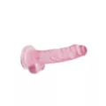 Pink Realistic Suction Cup Dildo with Balls - 7.5 Inch at Spencer's