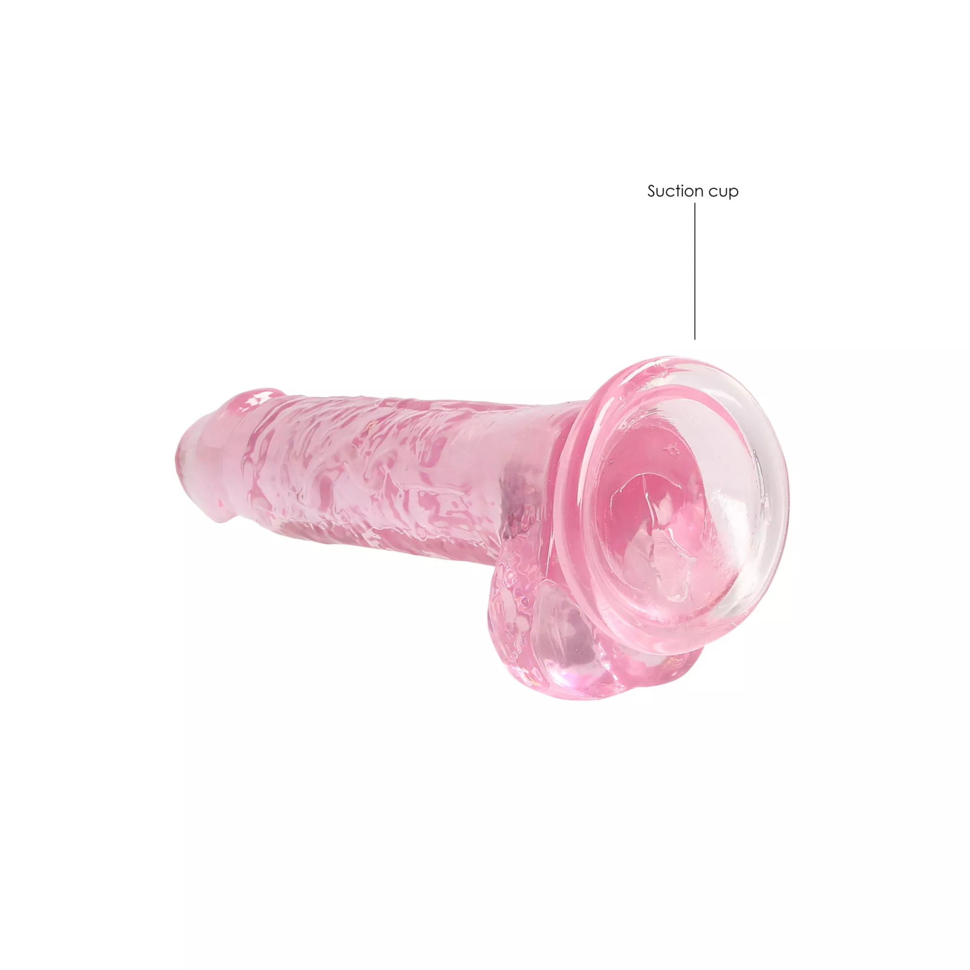 Pink Realistic Suction Cup Dildo with Balls - 7.5 Inch at Spencer's