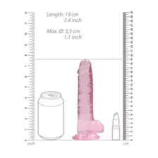 Pink Realistic Suction Cup Dildo with Balls - 7.5 Inch at Spencer's