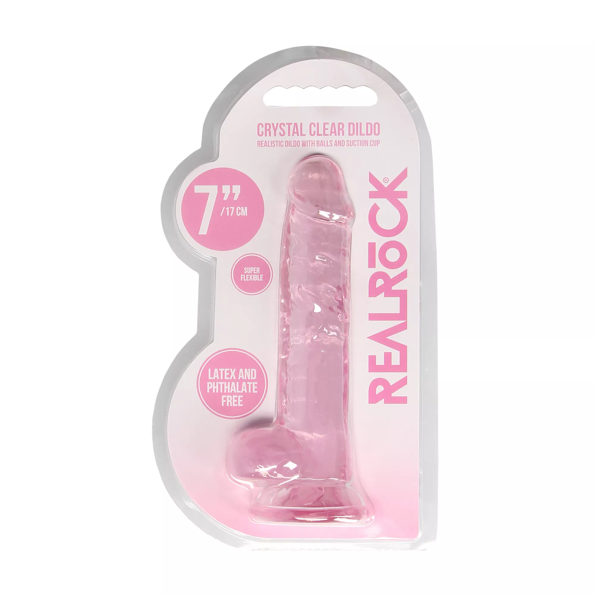 Pink Realistic Suction Cup Dildo with Balls - 7.5 Inch at Spencer's