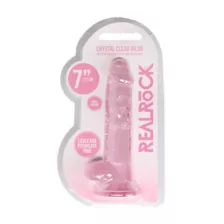 Pink Realistic Suction Cup Dildo with Balls - 7.5 Inch at Spencer's