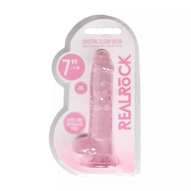 Pink Realistic Suction Cup Dildo with Balls - 7.5 Inch at Spencer's