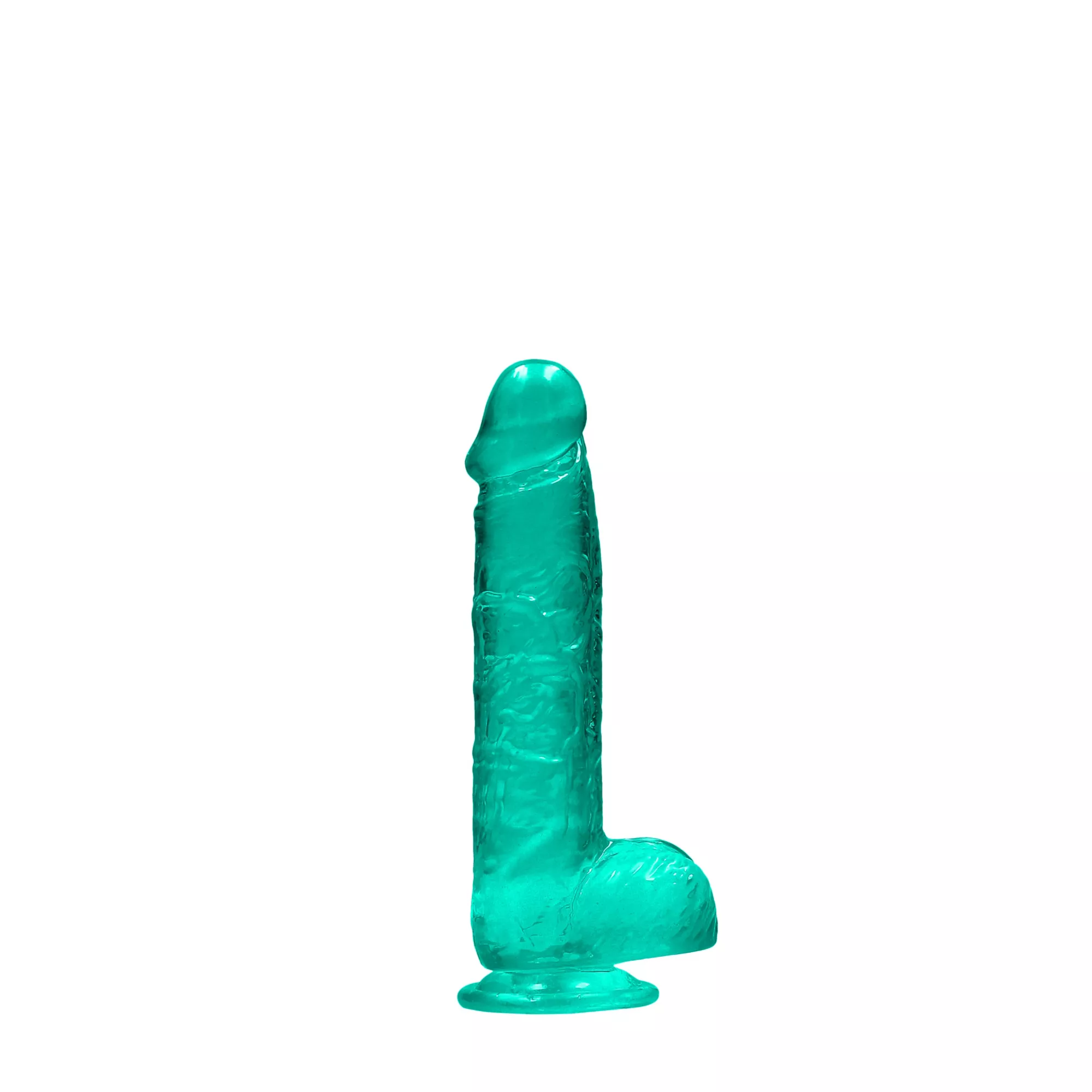 Turquoise Realistic Suction Cup Dildo with Balls - 6.7 Inch