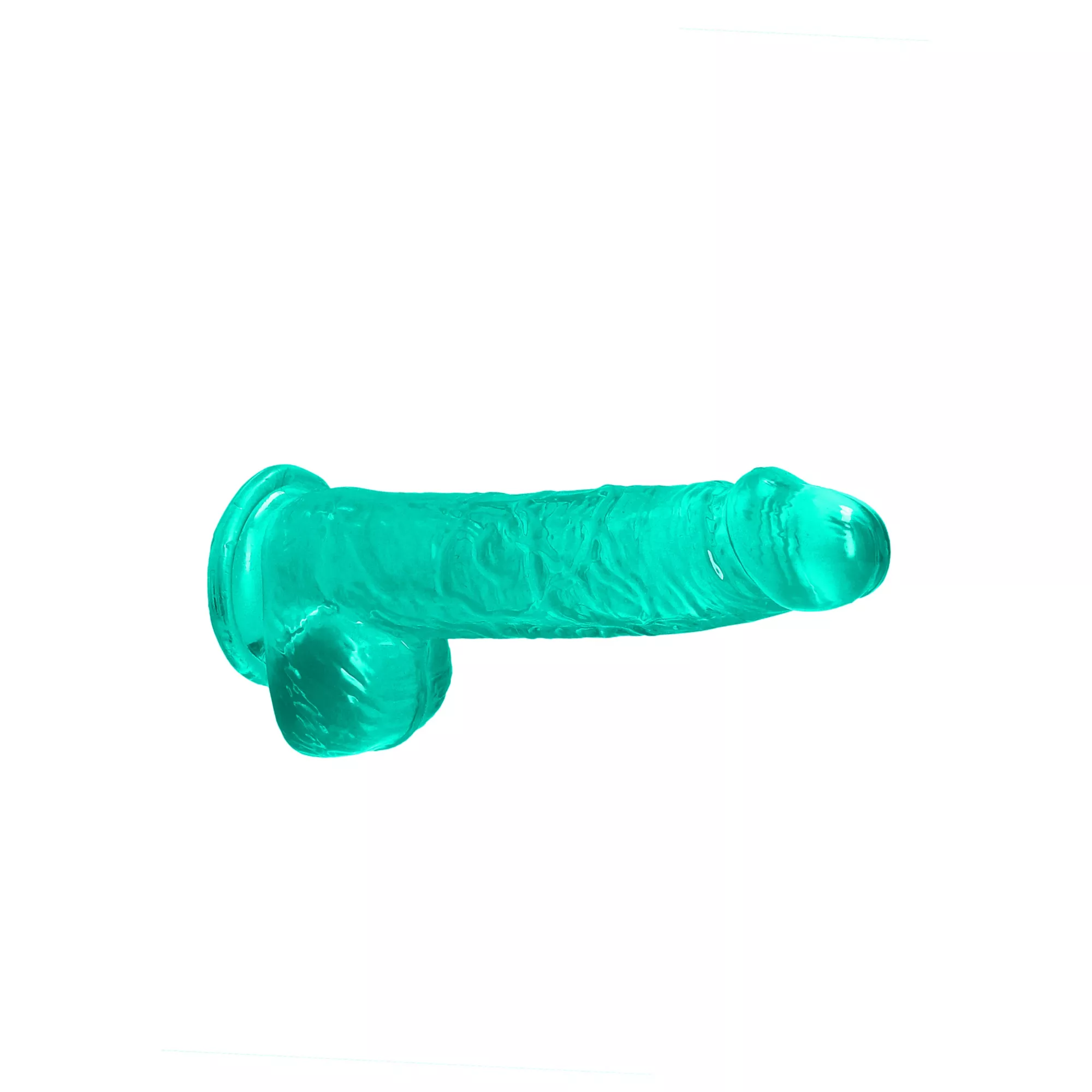 Turquoise Realistic Suction Cup Dildo with Balls - 6.7 Inch at Spencer's