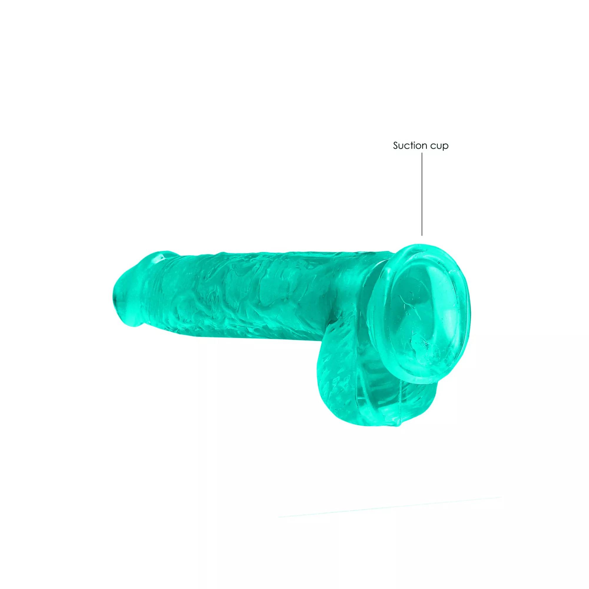 Turquoise Realistic Suction Cup Dildo with Balls - 6.7 Inch at Spencer's