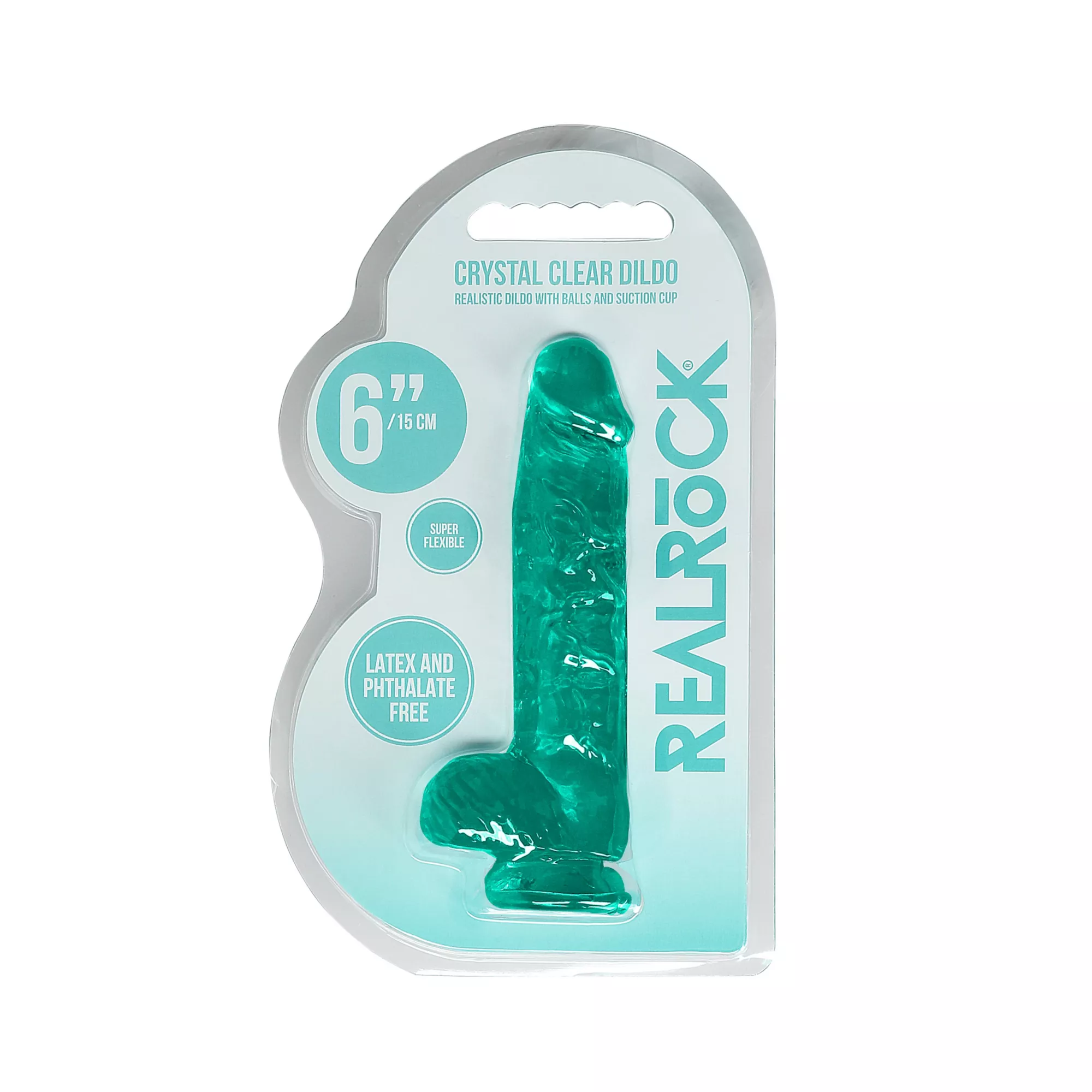 Turquoise Realistic Suction Cup Dildo with Balls - 6.7 Inch at Spencer's
