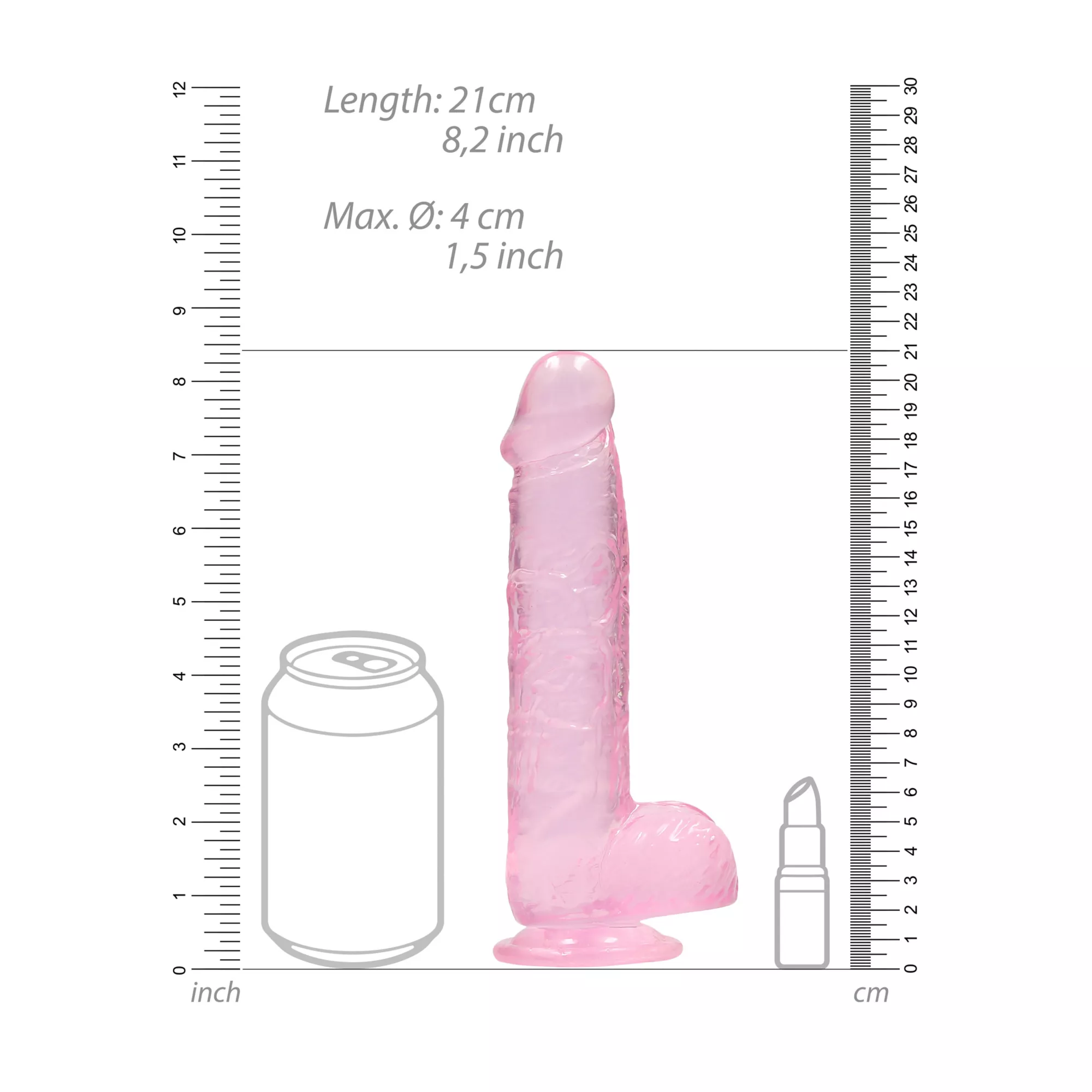 Pink Realistic Suction Cup Dildo with Balls - 8.3 Inch at Spencer's