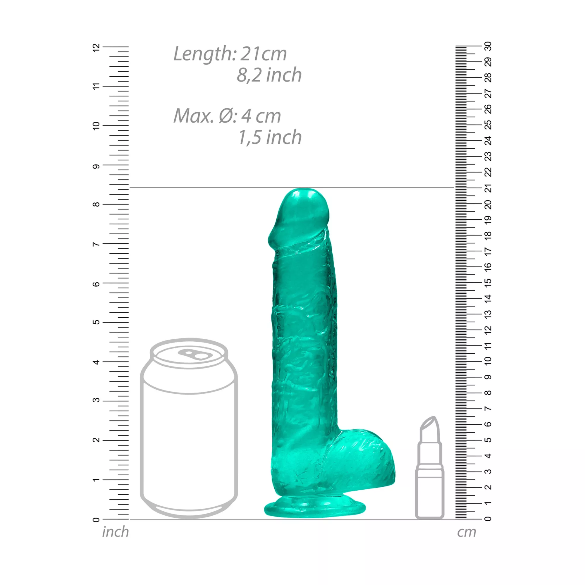Turquoise Realistic Suction Cup Dildo - 8.3 Inch at Spencer's