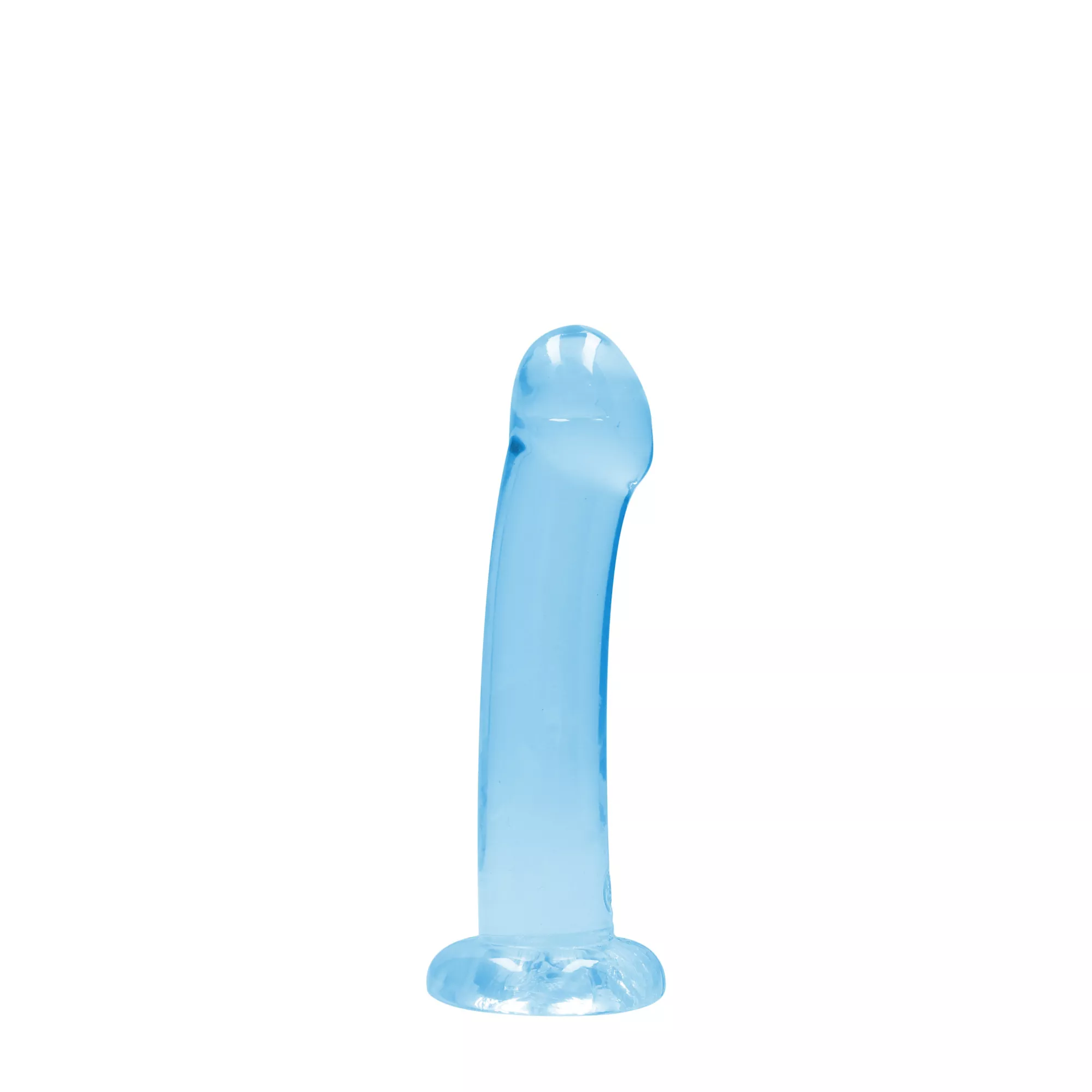 Clear Blue Non-Realistic Suction Cup Dildo - 7 Inch