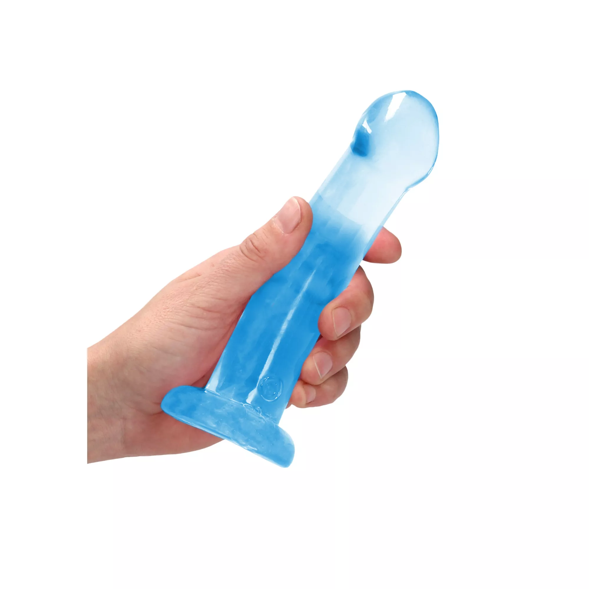 Clear Blue Non-Realistic Suction Cup Dildo - 7 Inch at Spencer's
