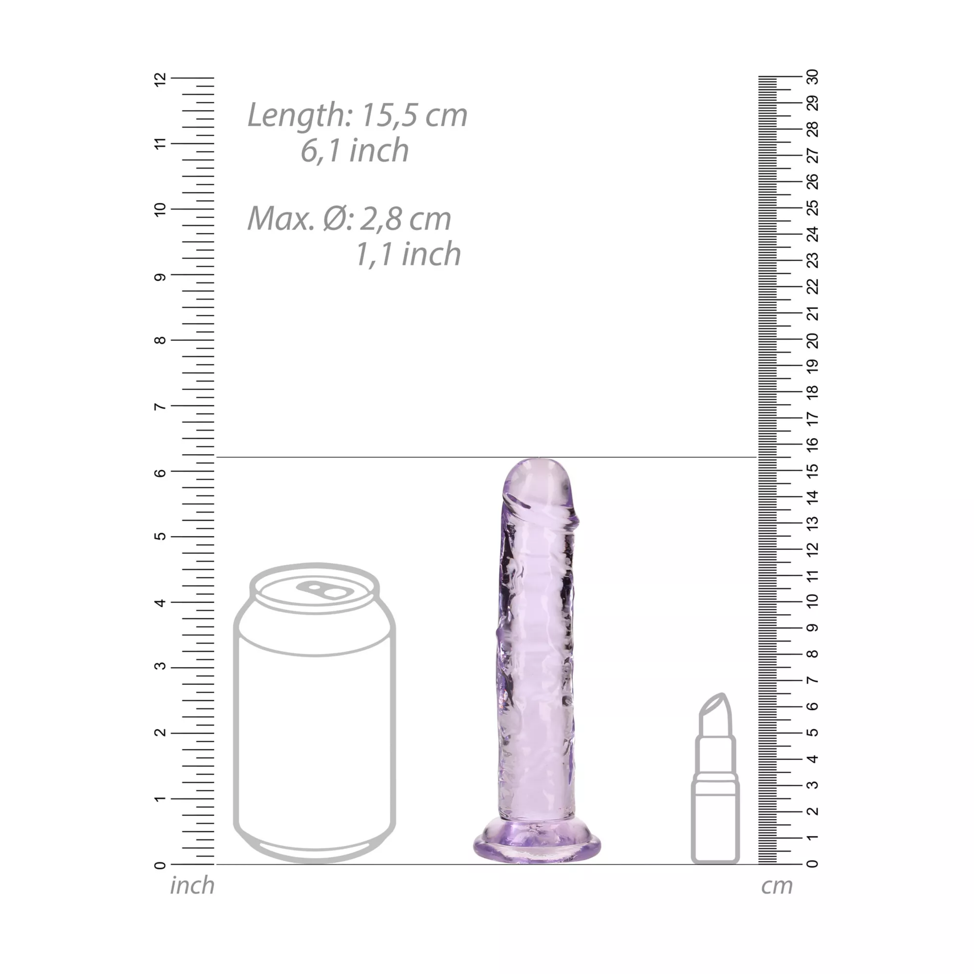 Clear Purple Realistic Suction Cup Dildo - 6 Inch at Spencer's