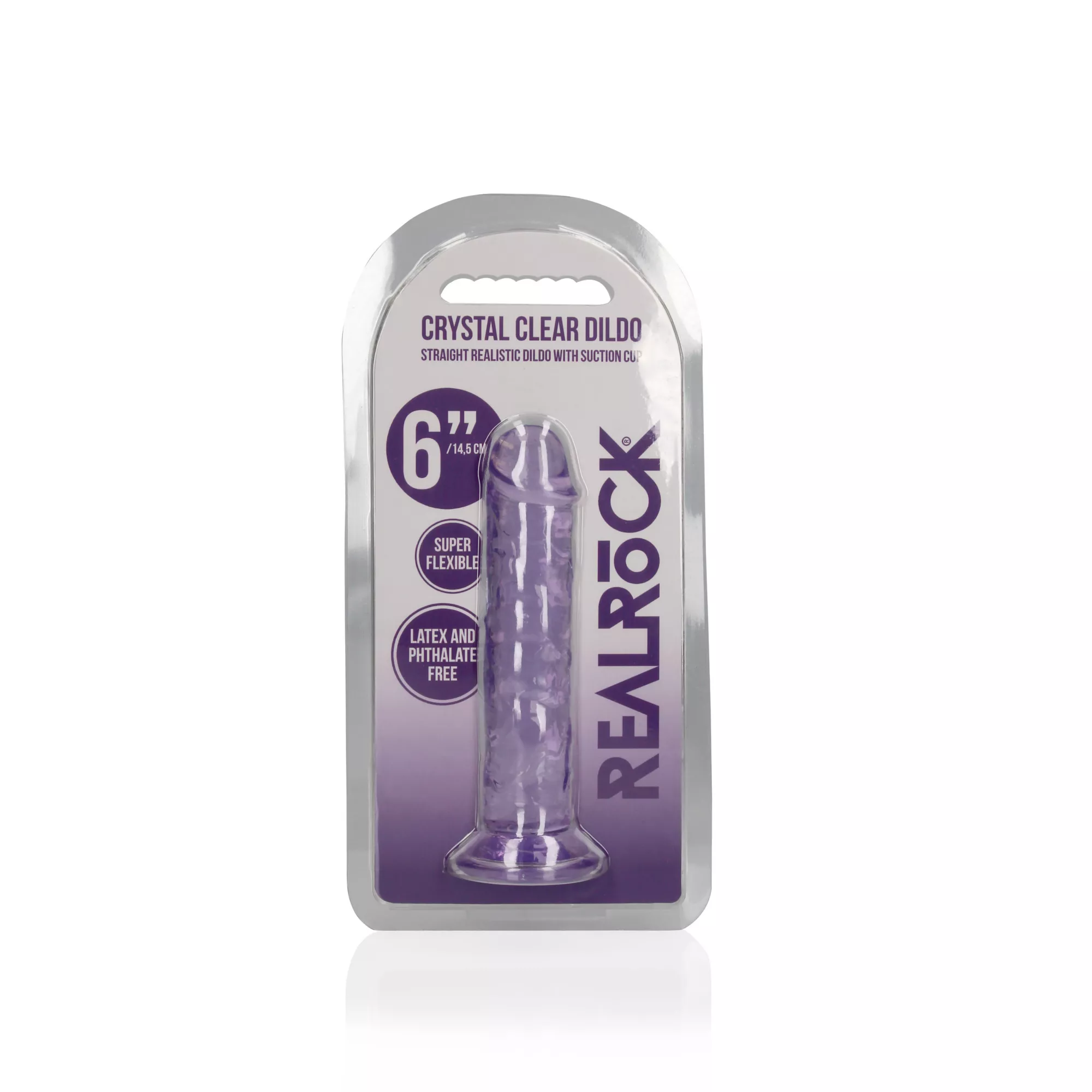 Clear Purple Realistic Suction Cup Dildo - 6 Inch at Spencer's