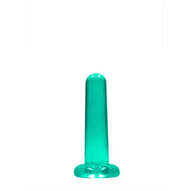 Clear Turquoise Non-Realistic Suction Cup Dildo - 5 Inch