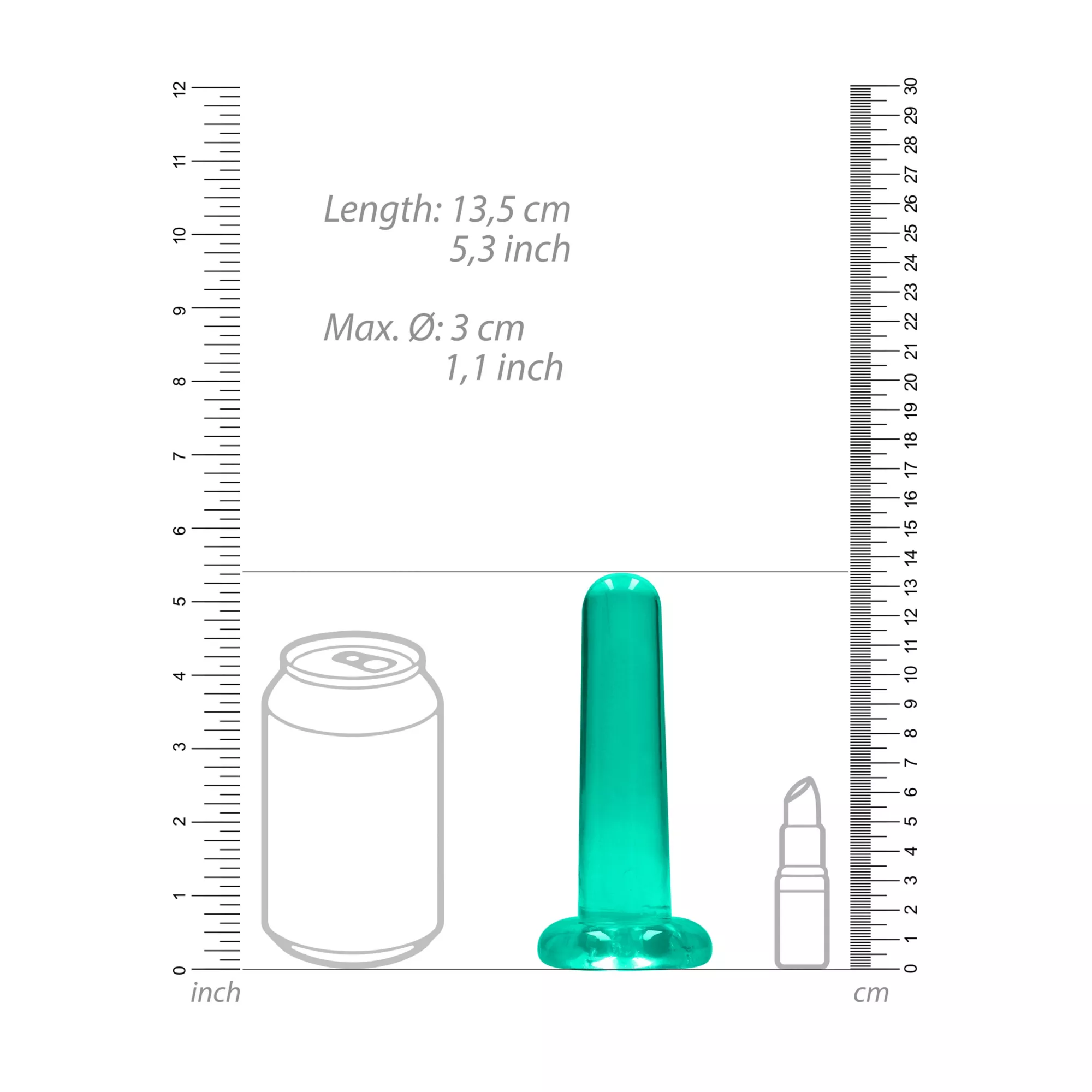 Clear Turquoise Non-Realistic Suction Cup Dildo - 5 Inch at Spencer's