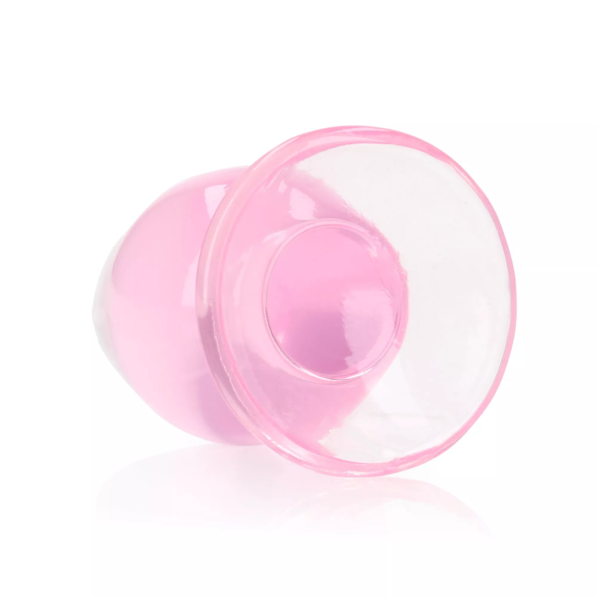 Clear Pink Suction Cup Butt Plug - 3.5 Inch