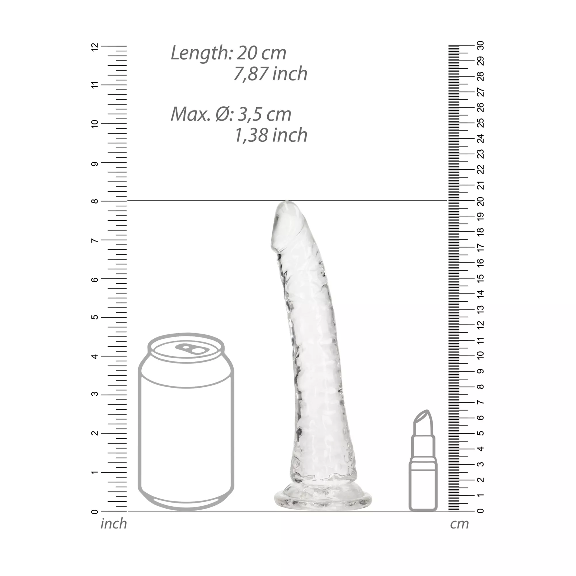Crystal Clear Slim Realistic Suction Cup Dildo - 7 Inch at Spencer's