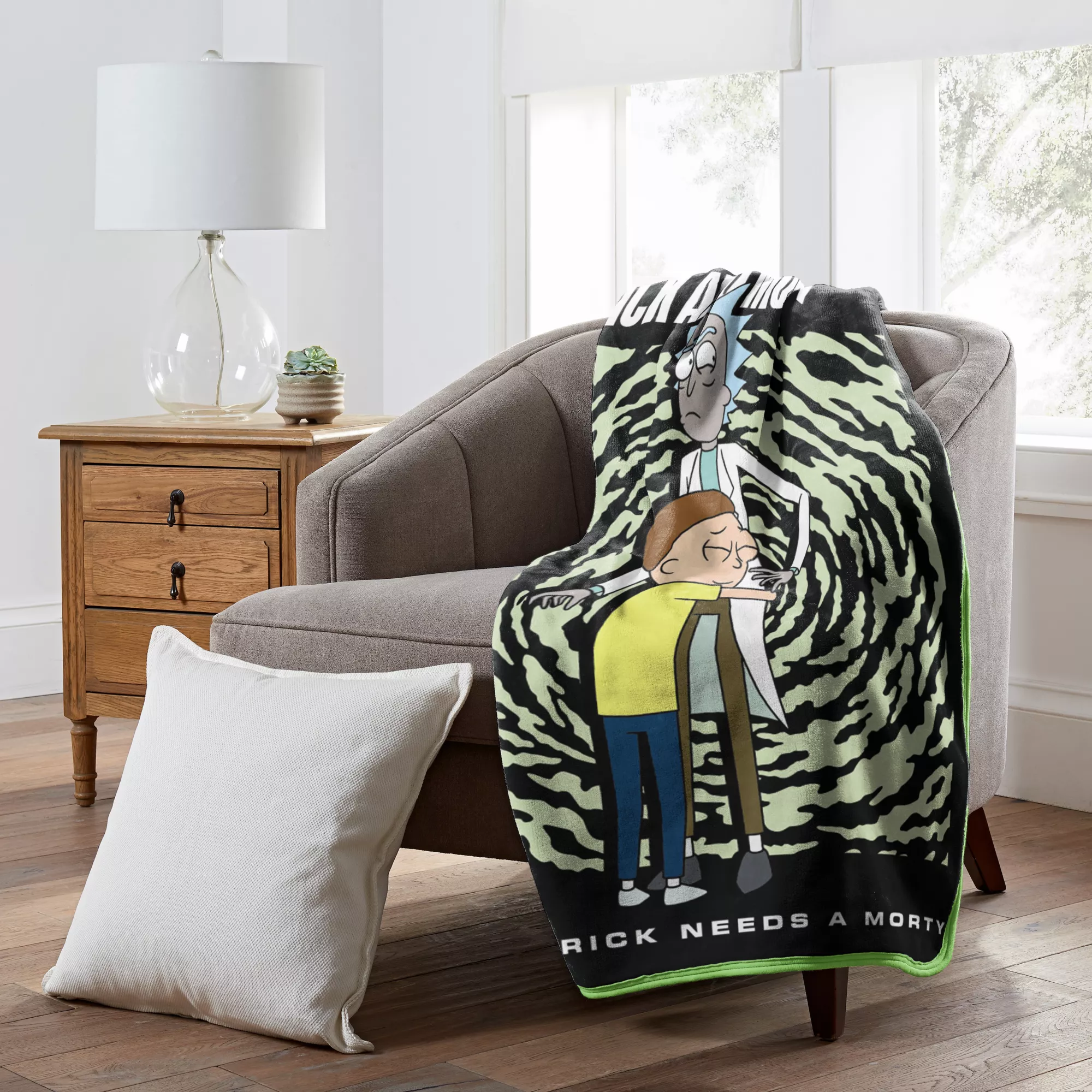 Rick and Morty Hug Fleece Blanket at Spencer's