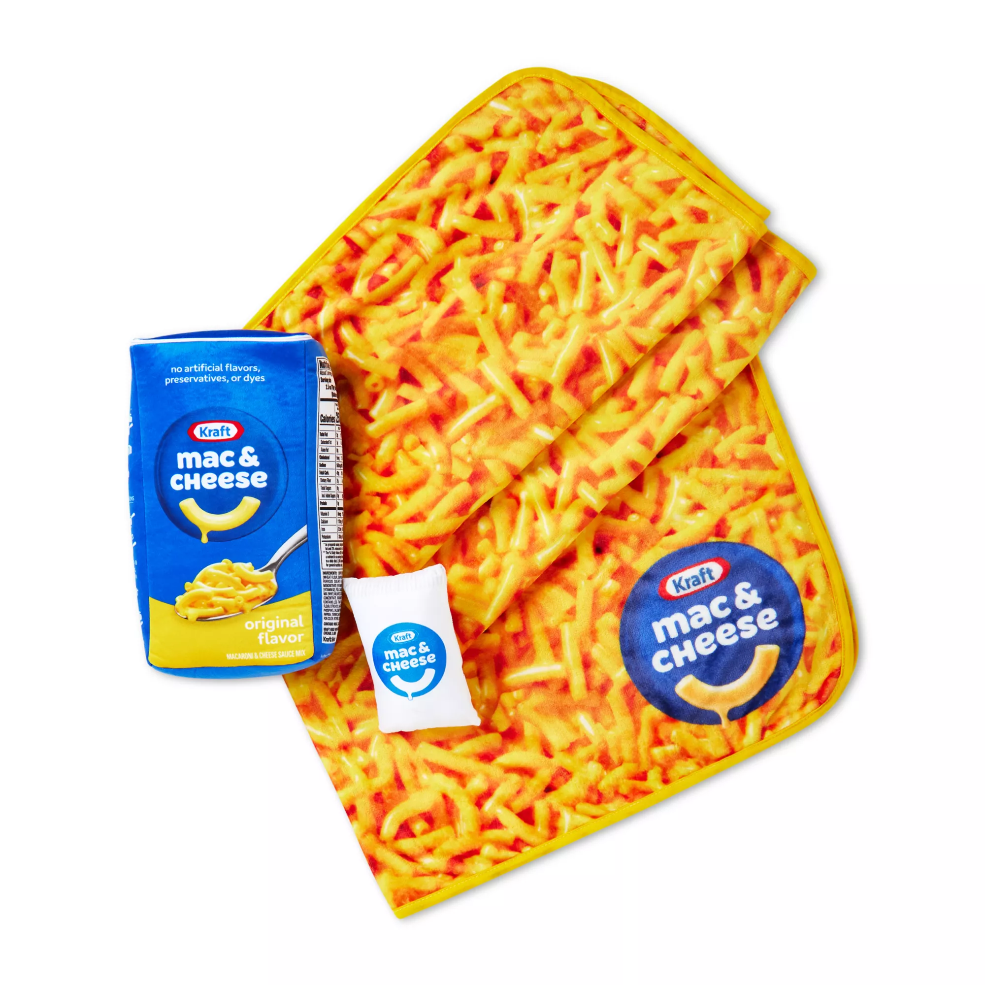 Kraft Mac & Cheese Fleece Blanket and Plush Set at Spencer's