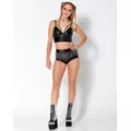 Black Strappy Fringe Bra at Spencer's