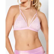 Pink Sparkle Strappy Bralette at Spencer's