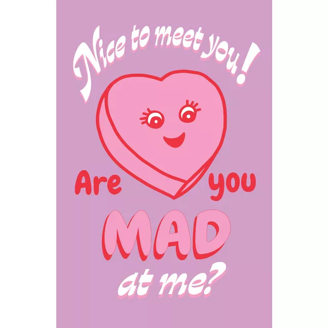 Are You Mad At Me Candy Heart Poster - Spencer&rsquo;s