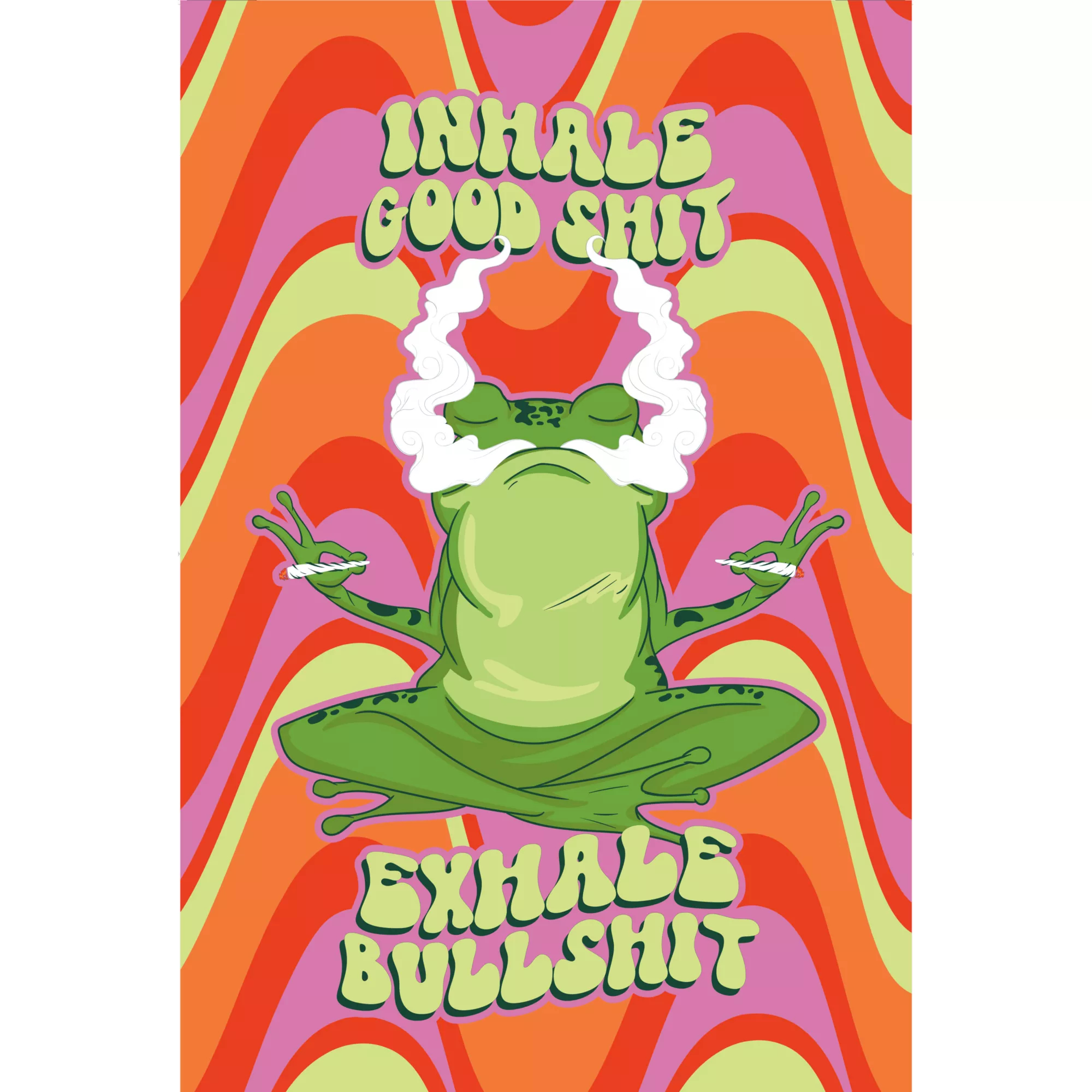 Inhale Good Shit Exhale Bullshit Frog Poster at Spencer's