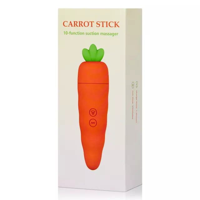 Carrot Stick 10-Function Rechargeable Waterproof Suction Massager - 5.7 Inch at Spencer's