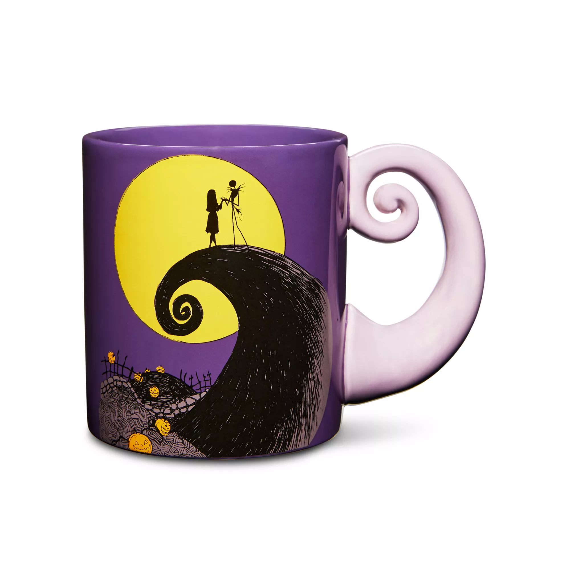 Jack Skellington and Sally Curled Handle Coffee Mug 20 oz. - The Nightmare Before Christmas at Spencer's