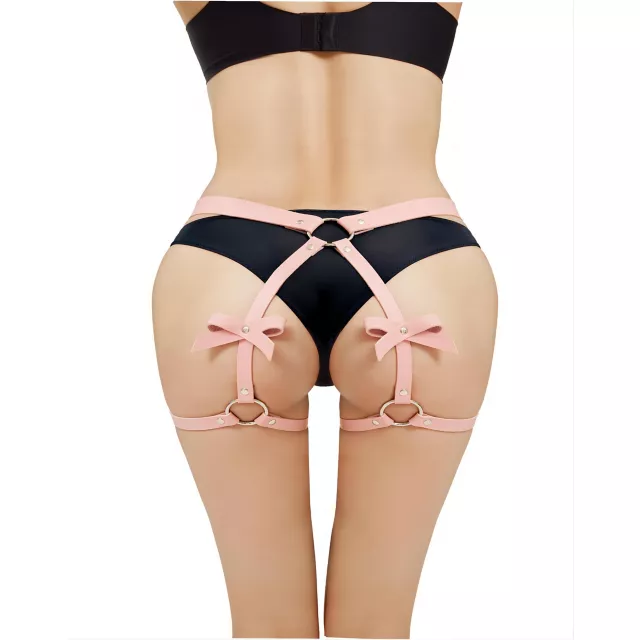 Light Pink Adjustable Garter with Bows at Spencer's