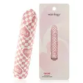 Fuck Love 10-Function Pink Checkered Rechargeable Vibrator 3.5 Inch - Sexology at Spencer's