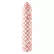 Fuck Love 10-Function Pink Checkered Rechargeable Vibrator 3.5 Inch - Sexology at Spencer's